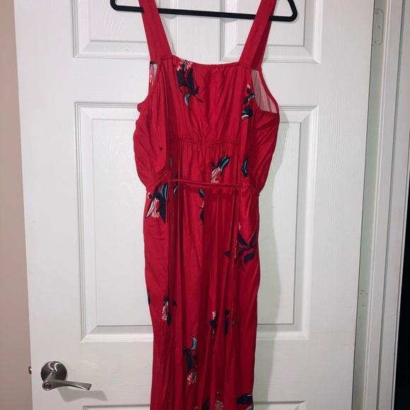 Summer Red flower thin strap dress - Picture 4 of 8